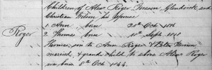Thomas Rogers Brown Birth Register Notice